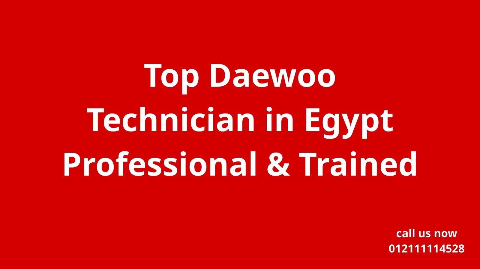 Top Daewoo Technician in Egypt | Professional & Trained